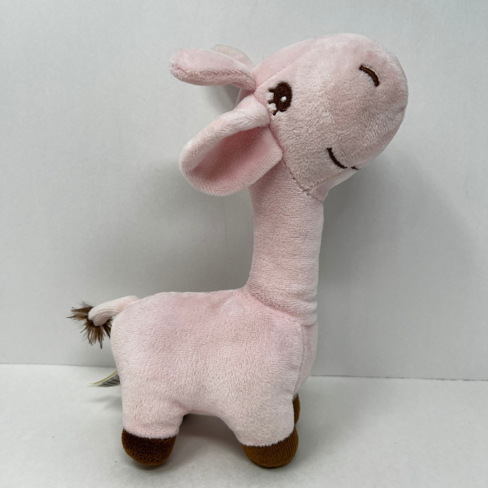 Dan Dee Collectors Choice Pink Giraffe Plush Heart Embroidered Toy Animal 9"